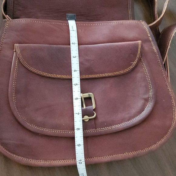 NEW Handmade World Natural Brown Leather Satchel - Picture 10 of 12